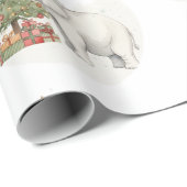 Papier Cadeau de Noël Soirée Eléphant Blanc (Coin rond)