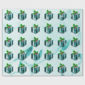 Papier cadeau de Noël turquoise (Plat)