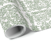 Papier cadeau de Noël vert (Coin rond)