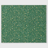 Papier cadeau de Noël vert et or élégant (Plat)