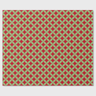 Papier cadeau de Noël vert et rouge festif