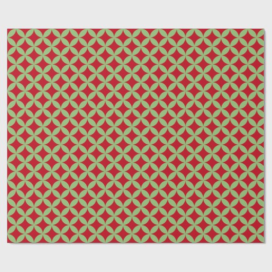 Papier cadeau de Noël vert et rouge festif (Plat)