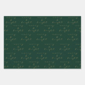 Papier cadeau de Noël vert moderne (Devant)