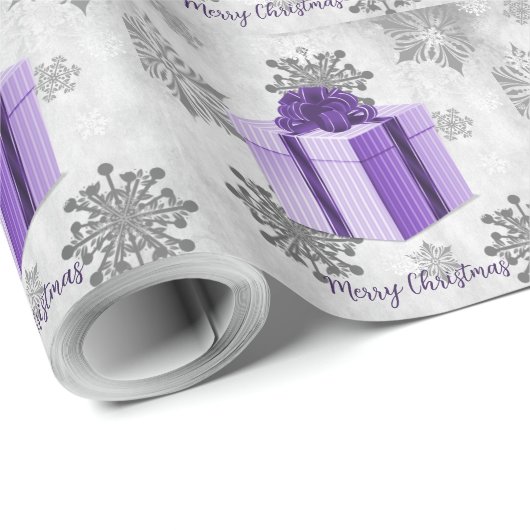 Papier cadeau de Noël violet (Coin rond)