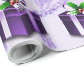 Papier cadeau de Noël violet (Coin rond)
