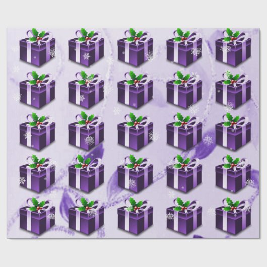 Papier cadeau de Noël violet (Plat)