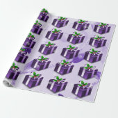 Papier cadeau de Noël violet (Déroulé)