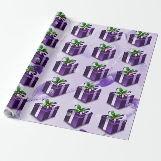 Papier cadeau de Noël violet (Déroulé)