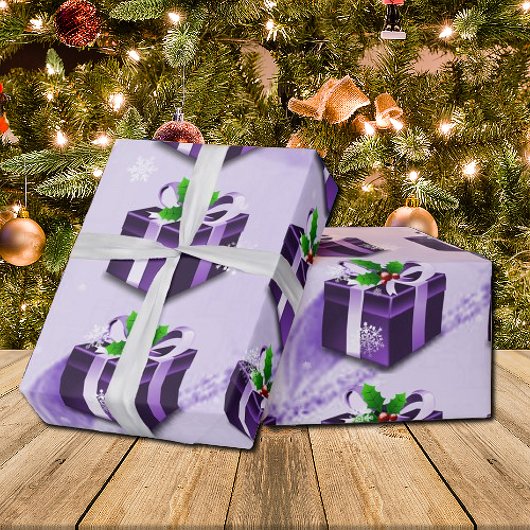 Papier cadeau de Noël violet