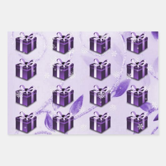 Papier cadeau de Noël violet (Devant 3)