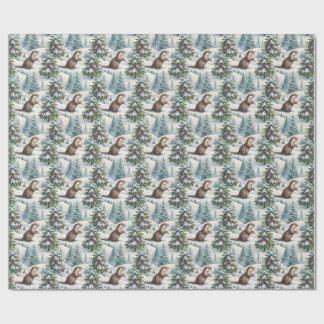 Papier cadeau de Noël Woodland Otter