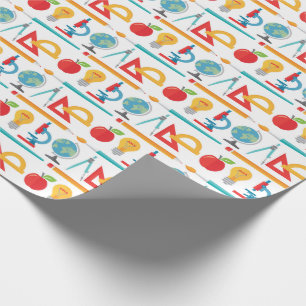 Papier Cadeau De nouveau au motif d'école - formation de