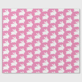 Papier cadeau de Pâques lapin rose et blanc (Plat)