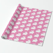 Papier cadeau de Pâques lapin rose et blanc (Déroulé)
