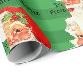 Papier Cadeau De Père Noël Ajouter le nom de l'enfant Easy Read (Coin rond)