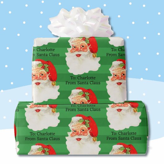 Papier Cadeau De Père Noël Ajouter le nom de l'enfant Easy Read