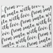Papier Cadeau de père Noël, avec amour noir (Plat)