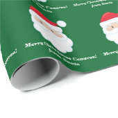 Papier Cadeau De Père Noël Cute Custom Green Kids Noël (Coin rond)