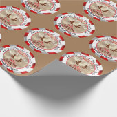 Papier Cadeau De Père Noël Official Seal Rudolph sur Light Brown (Coin)