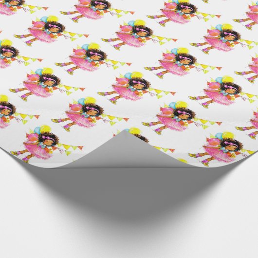 Papier cadeau de petite fille mignonne (Coin)