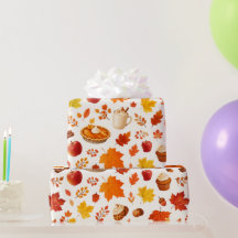 Papier cadeau de récolte d'automne - Citrouilles