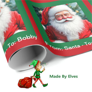 Papier Cadeau De Santa Ajouter le nom de l'enfant un Noël person