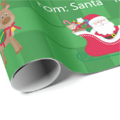 Papier Cadeau De Santa Claus Ajouter Enfants Nom Noël (Coin rond)