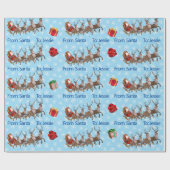 Papier Cadeau De Santa Claus Noël Ajouter Nom de l'enfant Neige (Plat)