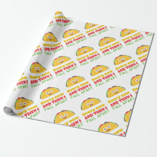 Papier Cadeau De temps à autre je tombe taco à part drôle mardi