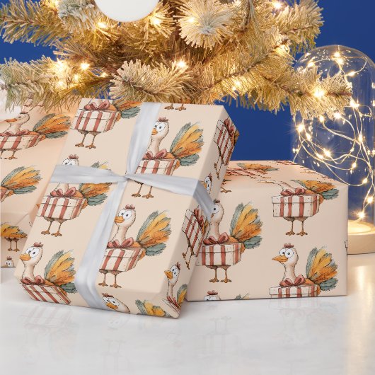 Papier cadeau de Thanksgiving Dinde Festive (Vacances)