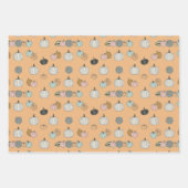Papier cadeau de Thanksgiving Orange Vert Rose (Devant 3)