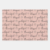 Papier cadeau de Thanksgiving Orange Vert Rose (Devant 2)