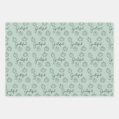 Papier cadeau de Thanksgiving Orange Vert Rose (Devant)