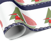 Papier cadeau de vacances de voile (Coin rond)