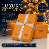 Papier cadeau de vacances Orange Doré