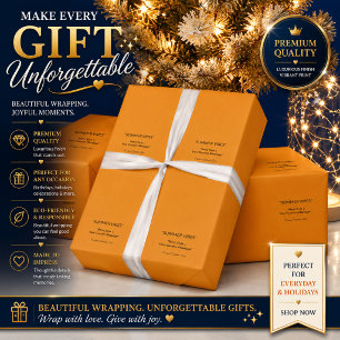 Papier cadeau de vacances Orange Doré