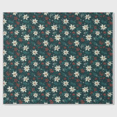 Papier cadeau de vacances Snowflake moderne (Plat)