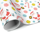 Papier cadeau de vacances Softball (Coin rond)