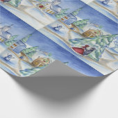 Papier cadeau de village de Noël victorien (Coin)