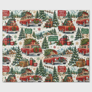 Papier cadeau de voyage de Noël