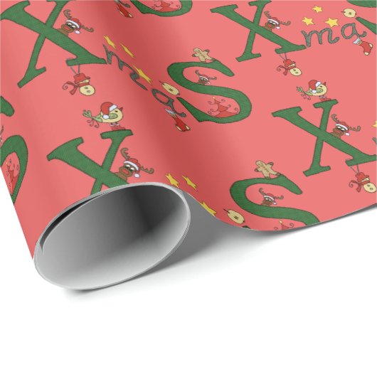 Papier cadeau de Xma (Coin rond)