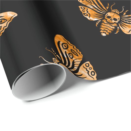Papier Cadeau Death's Head Moth Pattern (Coin rond)