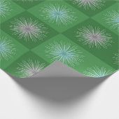 Papier Cadeau Débuts de Noël du Moyen-siècle rétro Vert (Coin)