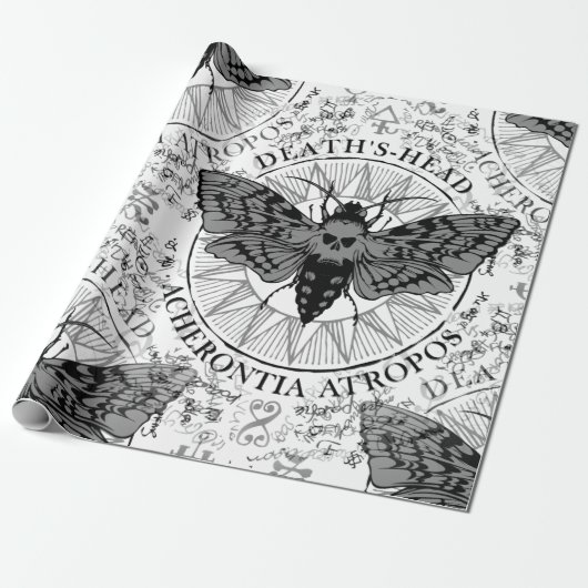 Papier Cadeau décès tête moth (Déroulé)
