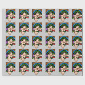 Papier Cadeau Décesse irlandaise shamrock St Patrick's day embal (Plat)