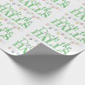 Papier Cadeau Deck Halls Aquarelle Ornements de Noël (Coin)