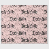 Papier Cadeau Deck Halls Moderne Noir rose (Plat)