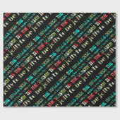 Papier Cadeau Deck Les Halls Festif Coloré Super Moderne (Plat)