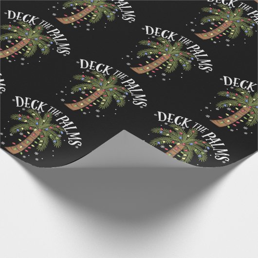 Papier Cadeau Deck Les Palms Tropical Hawaii Christmas Palm Tree (Coin)