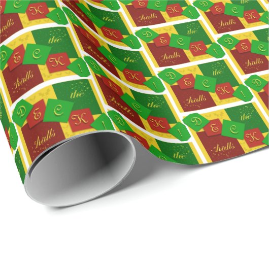 Papier cadeau "Deck the Halls" (Coin rond)